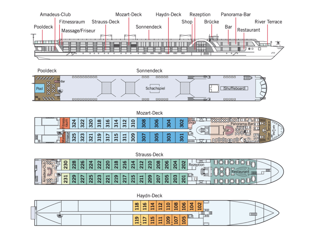 MS Amadeus Queen Deckplan